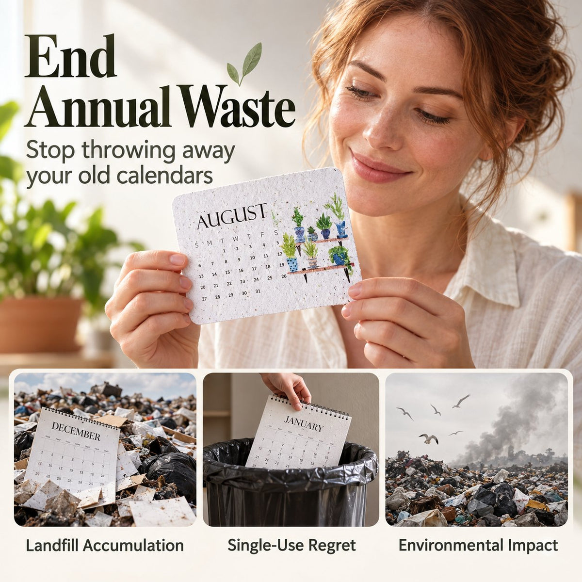 🌱 2027 Plantable Seed Paper Calendar — Use It, Then Grow It